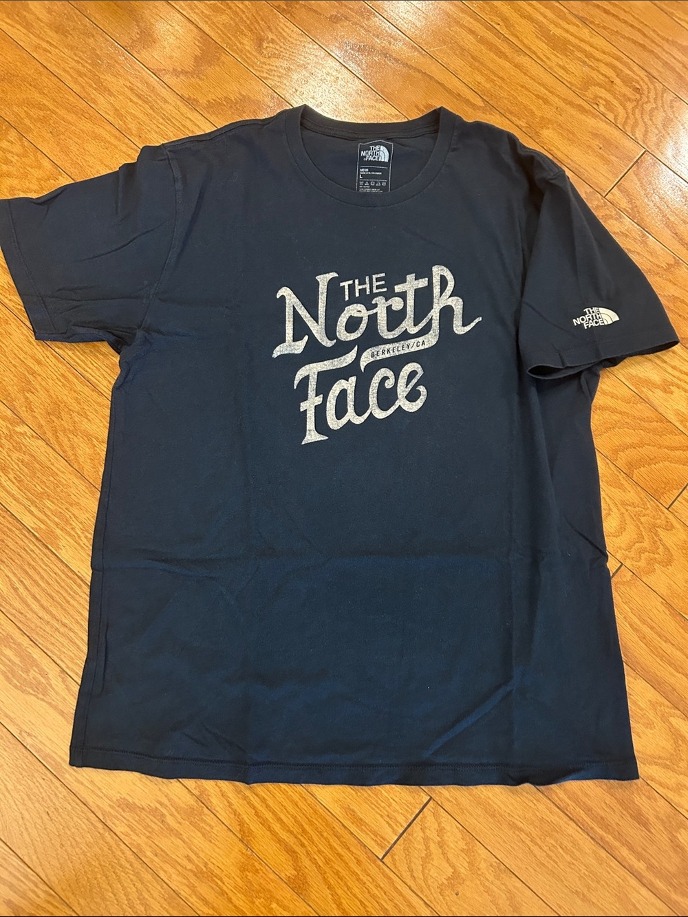 The North Face Blue Graphic Script Logo Tee